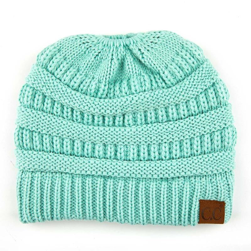 C.C Women’S Ponytail Beanie Tail Hat – Chic & Cozy Knit Winter Hat with High Ponytail Opening, Perfect for Halloween, Fall & Winter