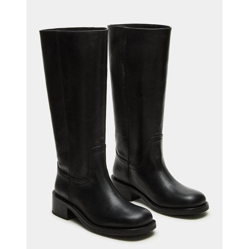 Steve Madden RIGGS BLACK LEATHER WIDE CALF - Wide