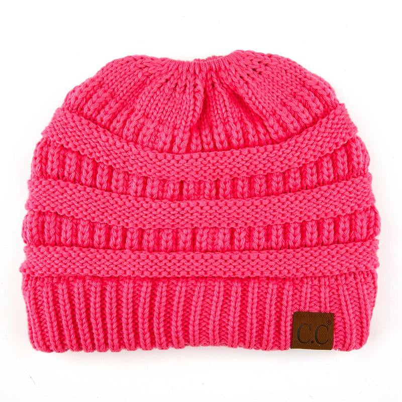 C.C Women’S Ponytail Beanie Tail Hat – Chic & Cozy Knit Winter Hat with High Ponytail Opening, Perfect for Halloween, Fall & Winter