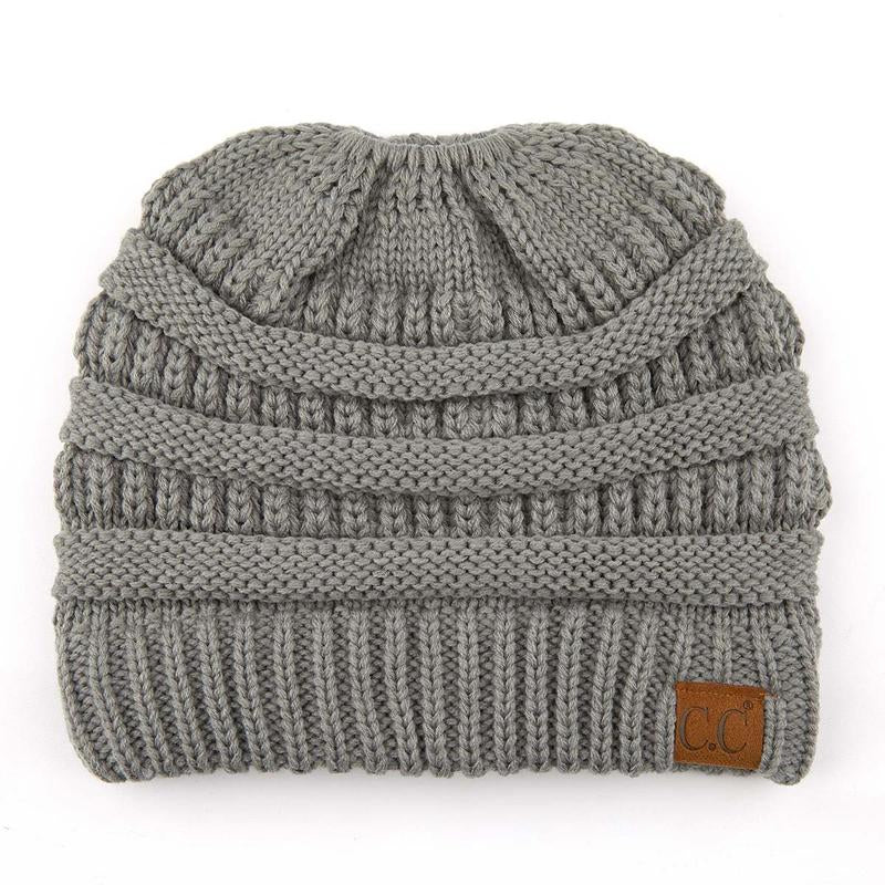C.C Women’S Ponytail Beanie Tail Hat – Chic & Cozy Knit Winter Hat with High Ponytail Opening, Perfect for Halloween, Fall & Winter
