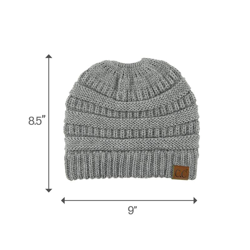 C.C Women’S Ponytail Beanie Tail Hat – Chic & Cozy Knit Winter Hat with High Ponytail Opening, Perfect for Halloween, Fall & Winter