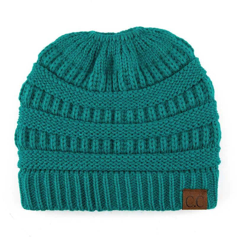 C.C Women’S Ponytail Beanie Tail Hat – Chic & Cozy Knit Winter Hat with High Ponytail Opening, Perfect for Halloween, Fall & Winter