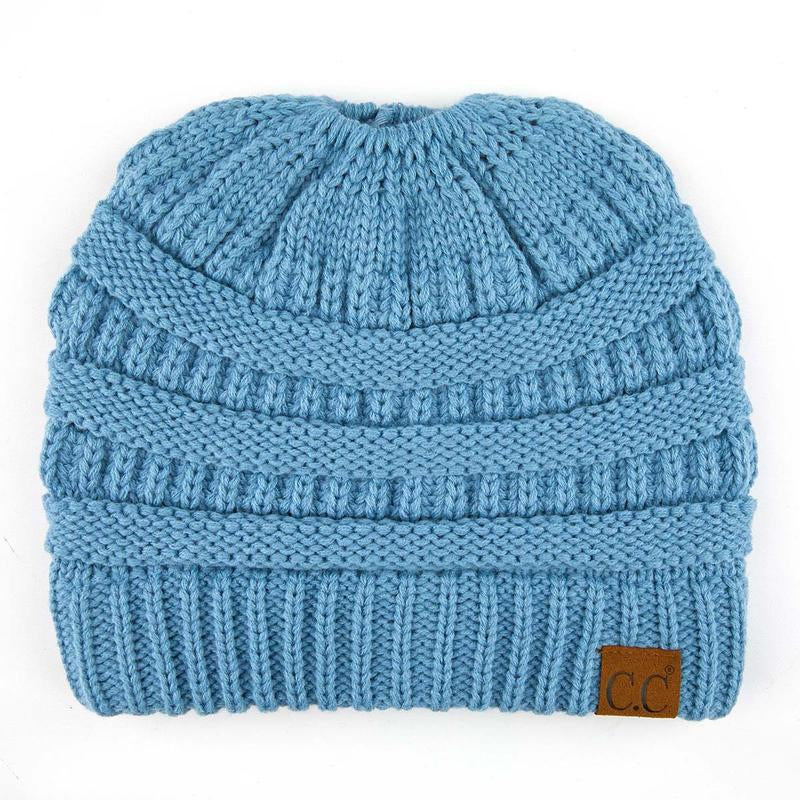 C.C Women’S Ponytail Beanie Tail Hat – Chic & Cozy Knit Winter Hat with High Ponytail Opening, Perfect for Halloween, Fall & Winter