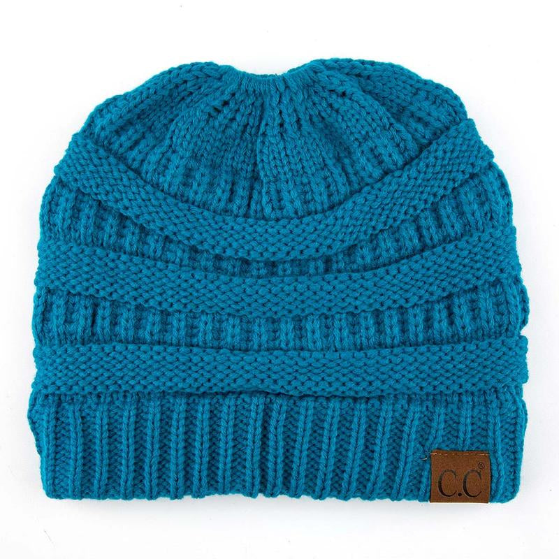 C.C Women’S Ponytail Beanie Tail Hat – Chic & Cozy Knit Winter Hat with High Ponytail Opening, Perfect for Halloween, Fall & Winter