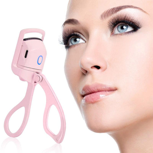 Aliver 2 Modes Heated Electric Eyelash Curler Cosmetics Curling Mascara Beauty Products Makeup Tool Pink