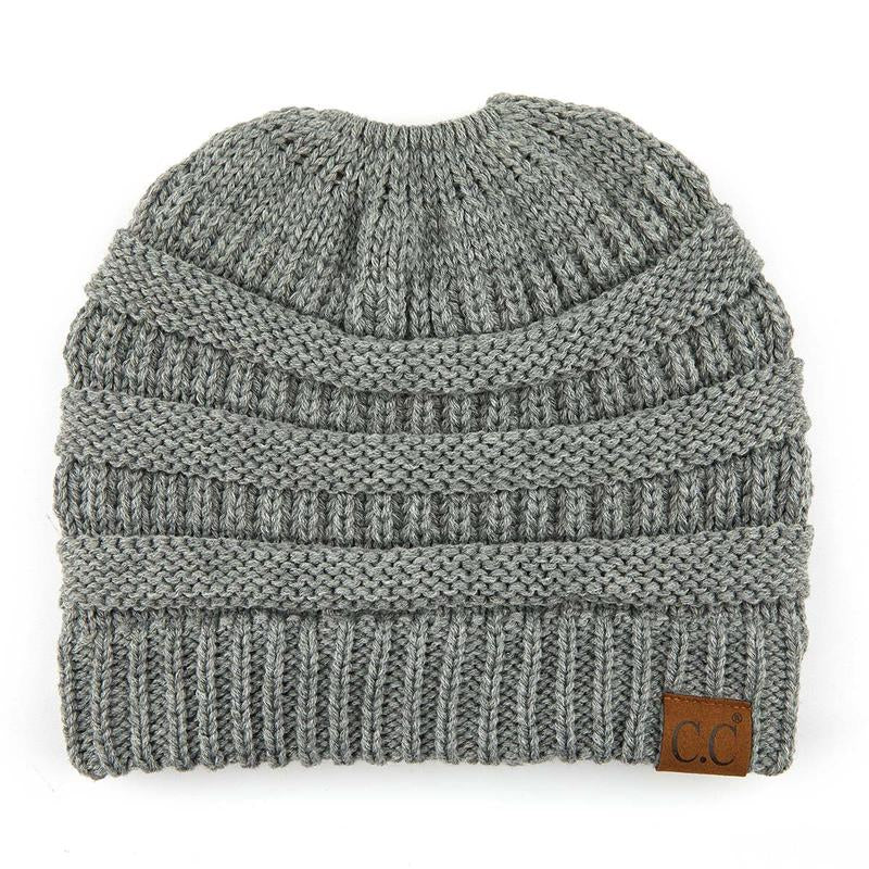 C.C Women’S Ponytail Beanie Tail Hat – Chic & Cozy Knit Winter Hat with High Ponytail Opening, Perfect for Halloween, Fall & Winter