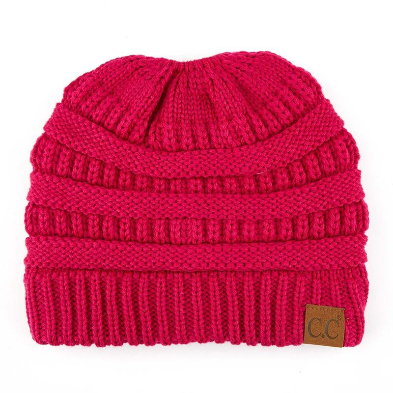 C.C Women’S Ponytail Beanie Tail Hat – Chic & Cozy Knit Winter Hat with High Ponytail Opening, Perfect for Halloween, Fall & Winter