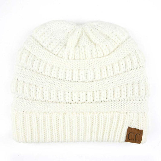 C.C Women’S Ponytail Beanie Tail Hat – Chic & Cozy Knit Winter Hat with High Ponytail Opening, Perfect for Halloween, Fall & Winter
