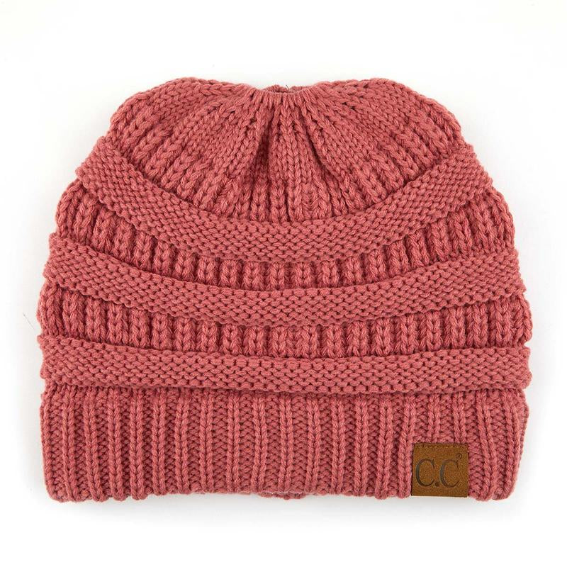 C.C Women’S Ponytail Beanie Tail Hat – Chic & Cozy Knit Winter Hat with High Ponytail Opening, Perfect for Halloween, Fall & Winter